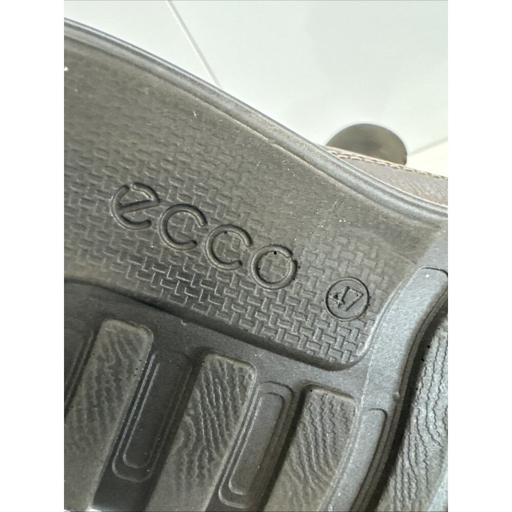 ECCO Brown Leather Slide On Casual Shoes Size EUR 47 US 13 - Picture 7 of 8
